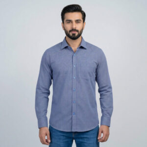 Infinity Blue Color Men’s Premium Regular Fit Shirt