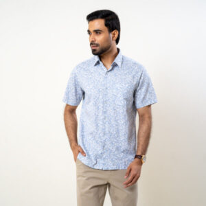 Infinity Men’s Half Sleeve White Printed Hawai Shirt